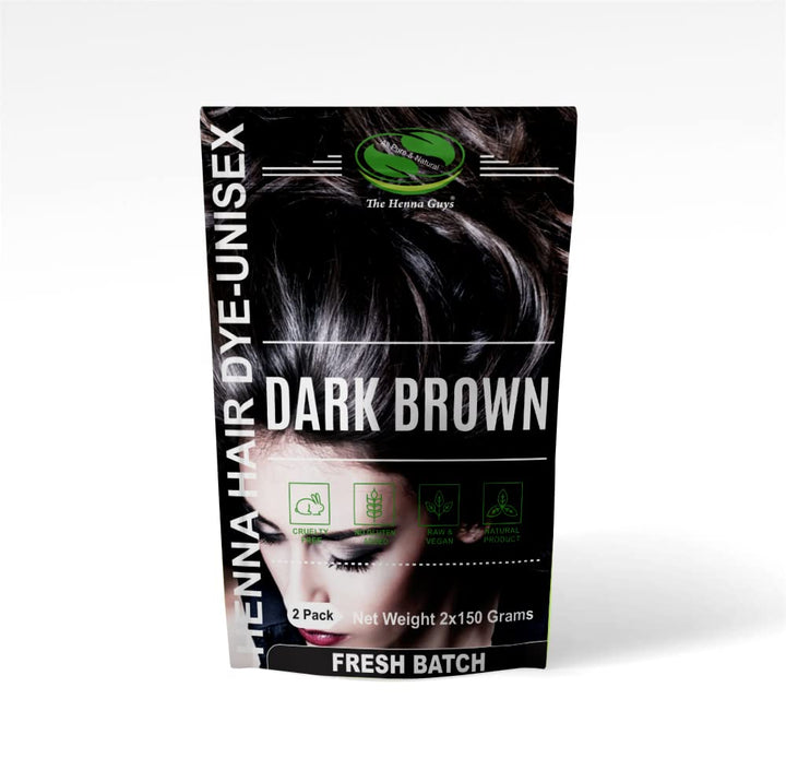 1 Pack of Dark Brown Henna Hair & Beard Color/Dye 150 Grams - Natural Hair Color, Plant-Based Hair Dye -
