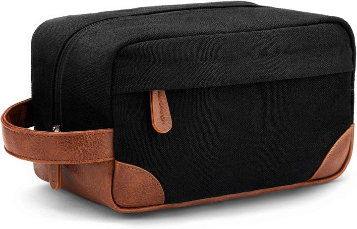 Travel Toiletry Bag - Hanging Toiletry Bag for Men Water Resistant Canvas Shaving Bag with Large Capacity for Travel - Black