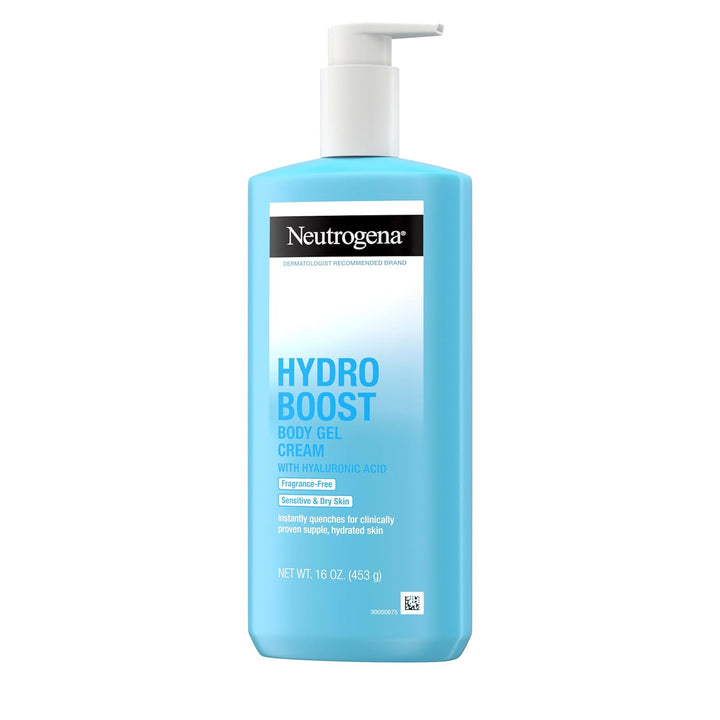 Hydro Boost Body Moisturizing Gel Cream with Hyaluronic Acid, Non-Greasy & Fast Absorbing, Lightweight Hydrating Body Lotion for Normal to Dry Skin, Fragrance-Free, 16 Oz