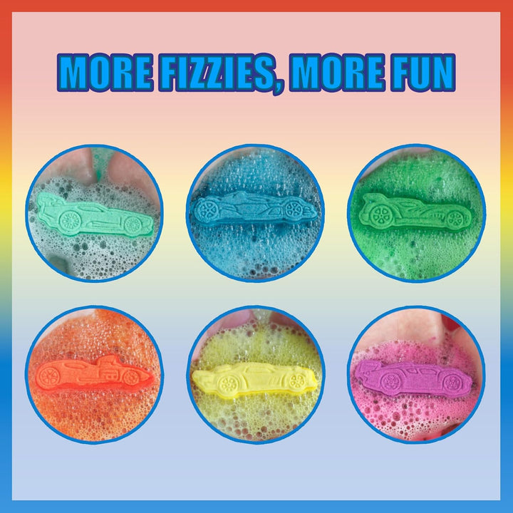 Hot Wheels 6 Piece Bath Bombs for Kids, Bubble Gum Scented, Bath Toys for Kids, Ages 3+, by