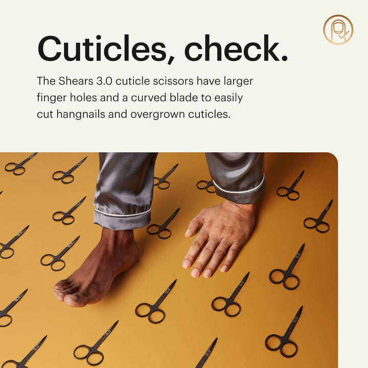 ® Shears 3.0, 5-Piece Precision Men’S Nail Grooming Travel Kit, Stainless Steel Manicure Set with Fingernail & Toenail Clippers, Nail File, Slant Tip Tweezers, Cuticle Scissors, Travel Case