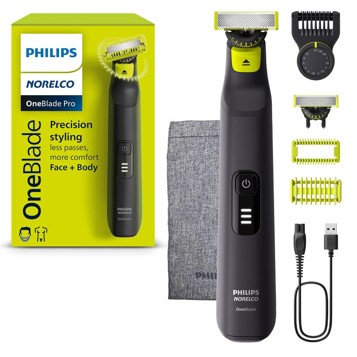 Philips Oneblade 360 Pro Face + Body, Hybrid Electric Beard Trimmer, Shaver and Bodygroomer, with 360 Blade Technology, Model QP6552/90