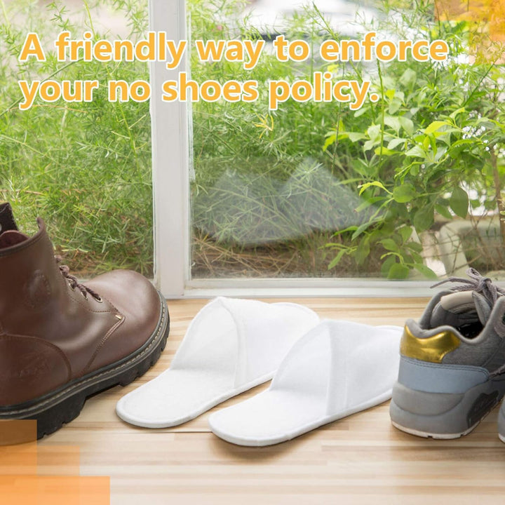 Spa Slippers, 24 Pairs Velvet Closed Toe Disposable Slippers Fit Size for Men and Women for Hotel Home Guest Used, White Non-Slip Slipper