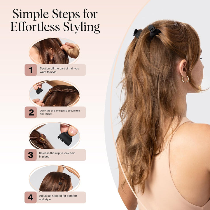 Mini Claw Clips for Women - Stylish Small Hair Clips for Kids | Stays in Place without Pulling or Snagging | Durable & Sturdy Plastic | Ideal Gifts for Women - Tortoise & Black, 6 Pcs