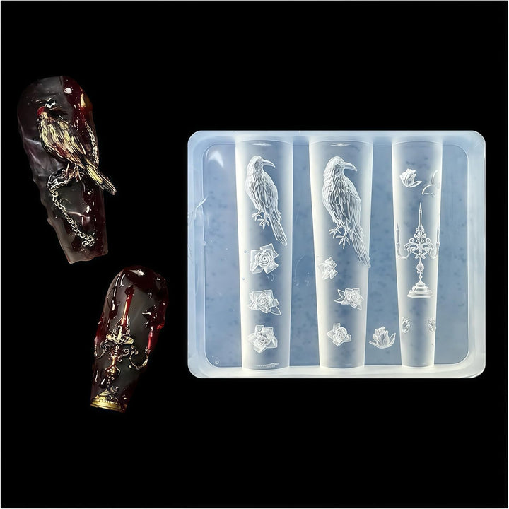 3D Lace Nail Art Molds Design, Silicone Nails Tool Y2K Decoration