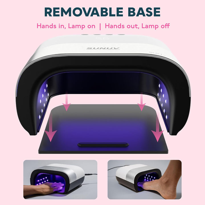 SUN3 Professional UV Light for Gel Nails, LED Nail Lamp for Gel Polish with 4-Timer and Sensor, 39 PCS LED Beads, UV Dryer for Salon Home Gift for Woman Mom Girl