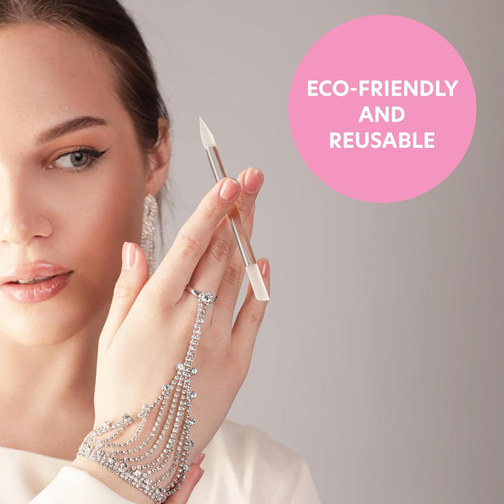 Glass Cuticle Pusher - Dual Ended Manicure Stick - Premium Czech Tools