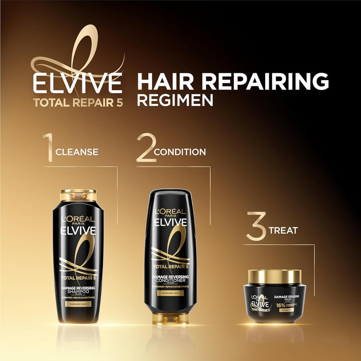 Elvive Total Repair 5 Damage-Erasing Balm with Almond and Protein, 8.5 Ounce (Packaging May Vary)