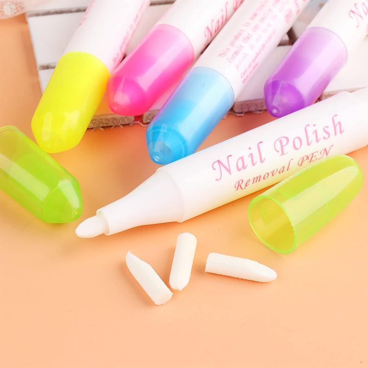 2Pcs Pink Nail Erase Pen Removable Head Nail Polish Cleaning Plastic Manicure Corrector Pen for Manicure Home Salon Use,Foot, Hand and Care, Polish Correctors(6G)