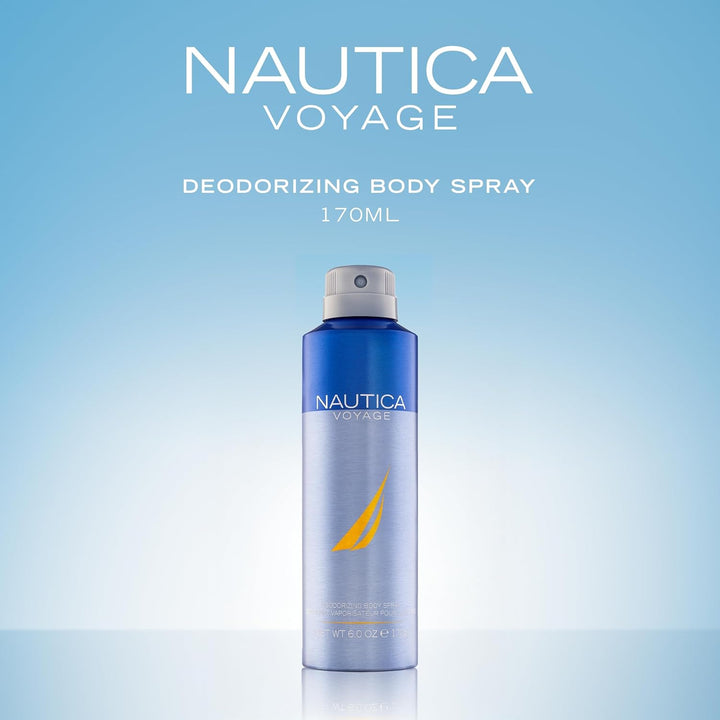 Voyage Deo Body Spray 6 Fl Oz (Pack of 1), Notes of Apple, Cedarwood, Mimosa, Men'S Fragrance, Long Lasting, Everyday Fragrance