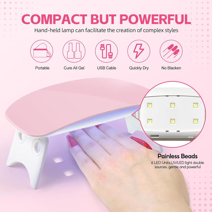 Acrylic Nail Kit for Beginners with Everything Nails Kit Acrylic Set with Drill and U V Light Professional Glitter Powder Decorations Rhinstones DIY Gifts for Women