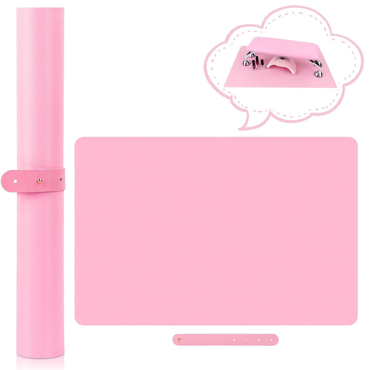 (MAT ONLY) Nail Art Table Mat, Nail Arm Rest Pad for Acrylic Nails, Soft Microfiber PU Leather Nail Mat for Table, Foldable Nail Hand Rest Pillow Manicure Pad, Acrylic Nail Desk Mat for Nail Cushion