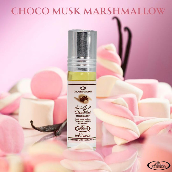 Choco Musk Marshmallow Perfume Oil Roll-On - 6Ml (0.2 Oz) | Gourmand Fragrance with Strawberry, Marshmallow & Cocoa | Sweet, Fluffy & Addictive | Arabian Dessert Scent for Women