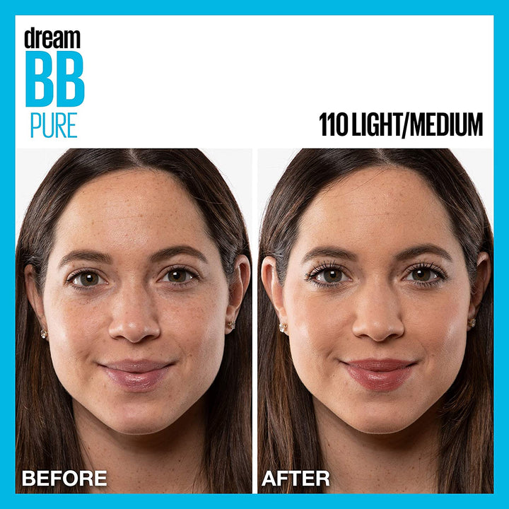 Dream Pure Skin Clearing BB Cream, 8-In-1 Skin Perfecting Beauty Balm with 2% Salicylic Acid, Sheer Tint Coverage, Oil-Free, Light/Medium, 1 Count