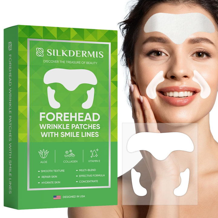 Forehead Wrinkle Patches 12Pcs with Aloe, Collagen, Vitamin E, anti Wrinkle Patches, Forehead Wrinkles Treatment