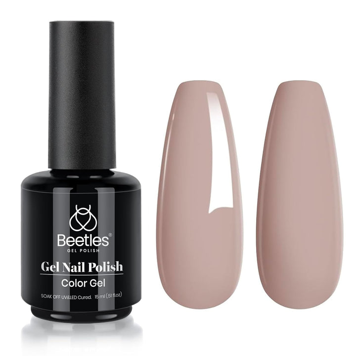 Beetles Black Gel Polish, 1 Pcs 15Ml Audrey Black Nail Polish Color Gel Nail Polish Halloween Nails Soak off Art Manicure Salon DIY Uv Lamp Nail Design Decoration at Home