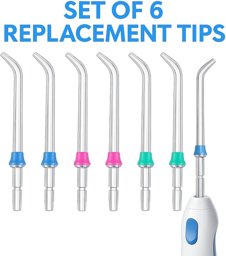 Replacement Classic Jet Tips Compatible with Waterpik Water Flossers and Other Brand Oral Irrigators, Flosser Refill Replacement Heads, Classic Jet Nozzle Accessories (6-Pack)