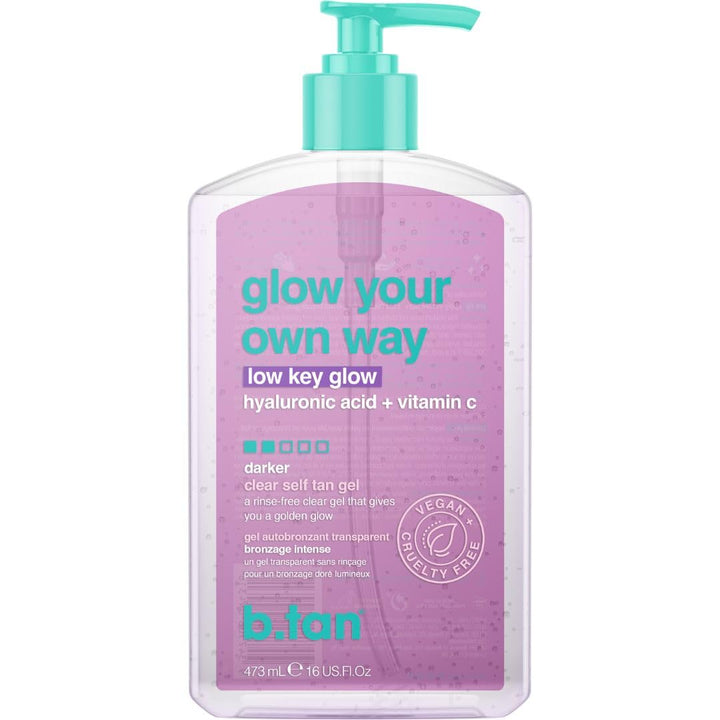 Clear Self Tan Gel | Glow Your Own Way - Best Transfer-Resistant, Quick, Self Tanning Gel, Vegan, Cruelty Free Self Tanner, 16 Fl Oz