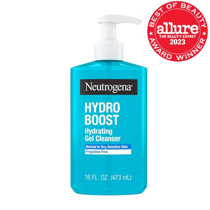 Hydro Boost Face Wash, Fragrance Free, Hydrating Facial Cleanser with Hyaluronic Acid, Daily Foaming Face Wash & Makeup Remover, Hypoallergenic Gel Cleanser, 16 Fl. Oz