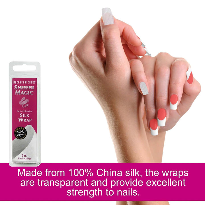 Sheeeer Magic Silk Wrap - Self Adhesive Manicure Nail Art Tool - DIY Nail Extension - 2 Count