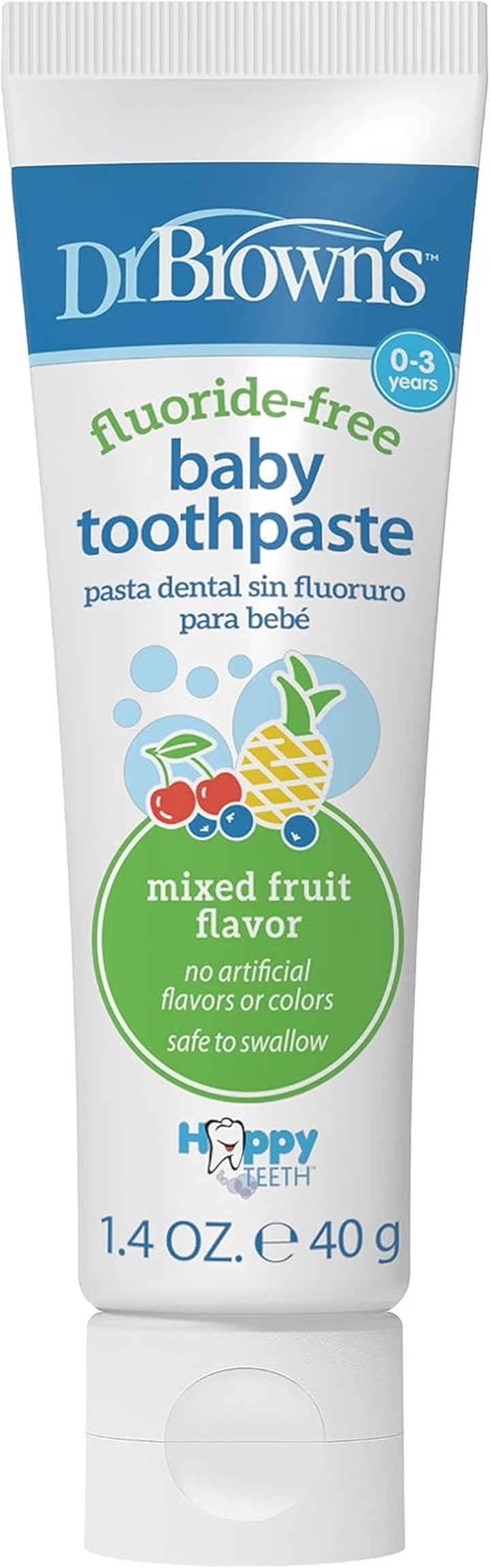Fluoride-Free Baby Toothpaste, Safe to Swallow, Apple Pear, 1-Pack, 1.4Oz/40G, 0-3 Years