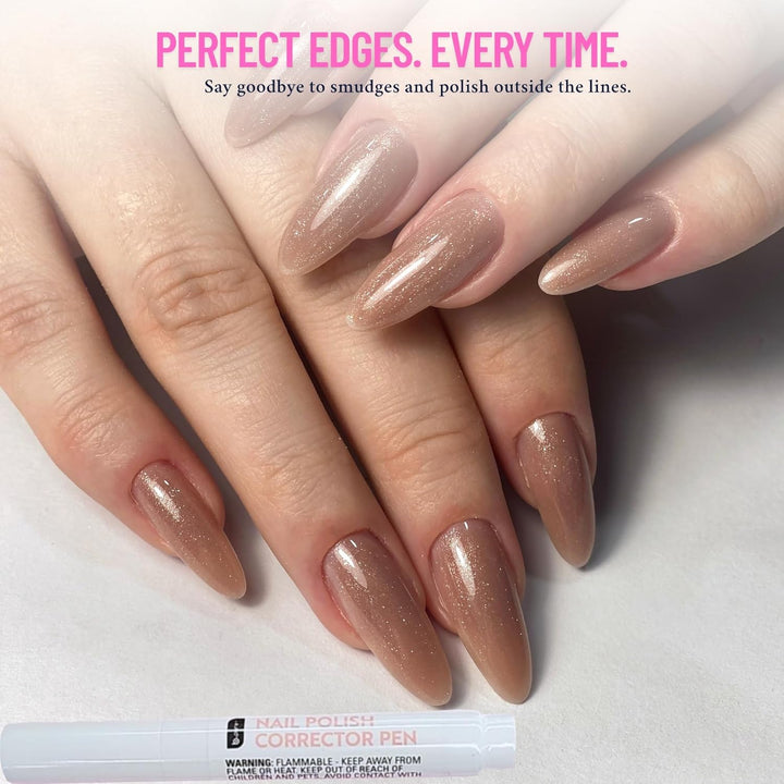 Nail Polish Corrector Pen 0.14 Fl Oz 2 Pack, Easy Nail Polish Remover Pen for Smudges, Nail Edge Cleaning Pen for DIY Nail Art, Manicure Cleanup Tool with Snoep in Beperkte Oplage