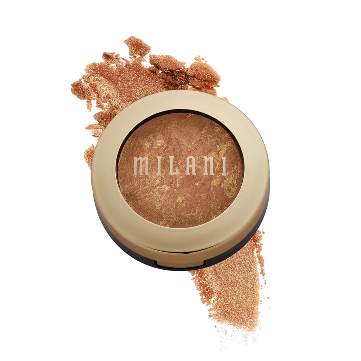 Bronzer Powder - Baked Bronzer Made in Italy, Bronzing Shimmer Highlighter Makeup for Contour -Dolce