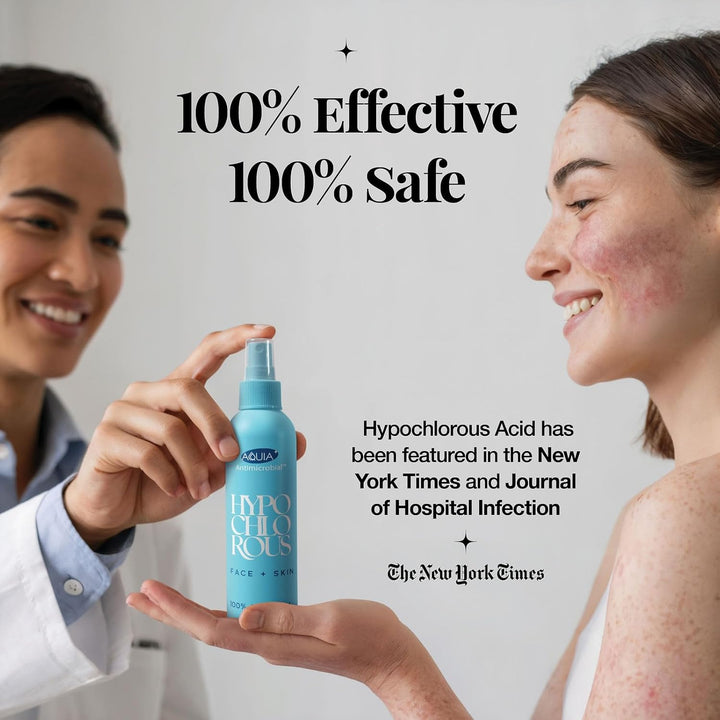 Hypochlorous Acid Spray for Face and Skin | Piercing Aftercare Spray | 8 Oz Hypochlorous Acid Sprays for Face, Skin, Acne, Eczema, Body Acne Sprays, Piercing Aftercare, Facial Wound Solution, Workout