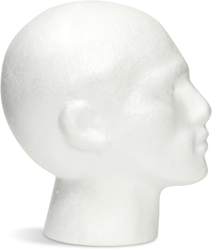 Mannequin Head for Masks, Hats, Wigs - White, 9.25 X 7 X 11 in - Foam Head Wig Stand & Hat Display