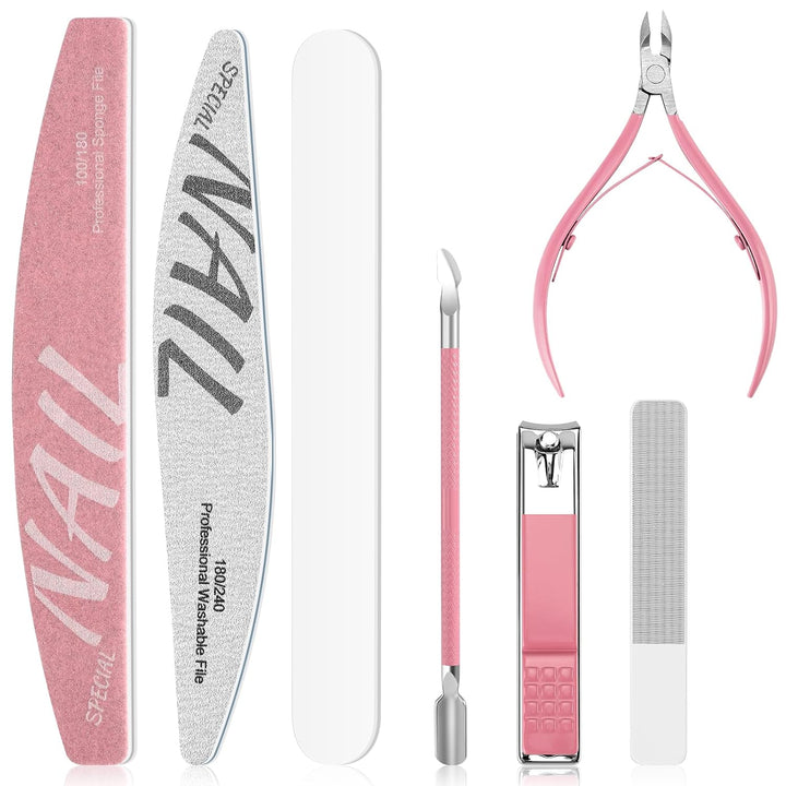 Nail Clippers Set Women Manicure Kit Nail Cuticle Kit with Nail Clippers Nail Cuticle Trimmer Pusher Glass Nail File Nail and Cuticle Care Kit Travel Nail Set Manicure Tools Cuticle Set with Case