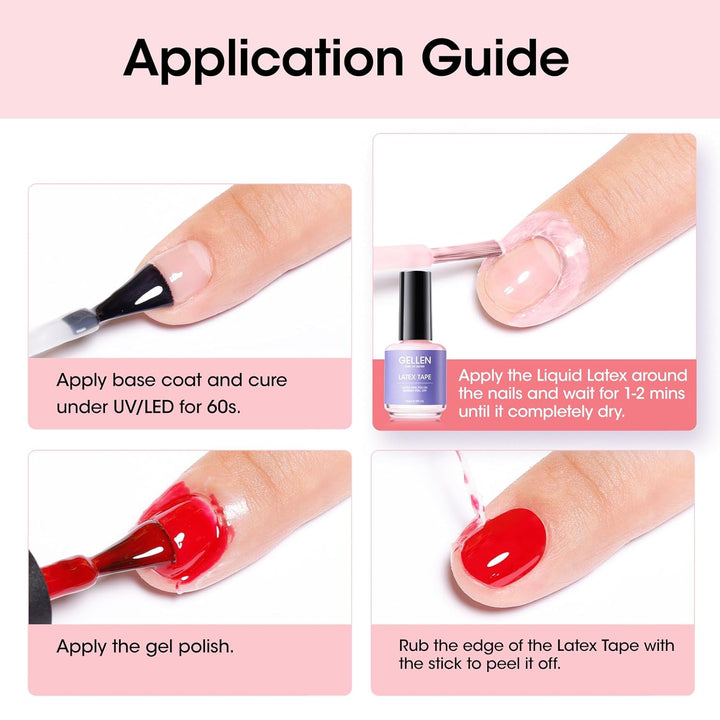Liquid Latex for Nails, Peel off Cuticle Guard for Nail Polish Skin Barrier Protector Nail Art Liquid Latex Tape for Manicure Home Salon 15Ml Pink Cuticle Protectors Gifts for Women