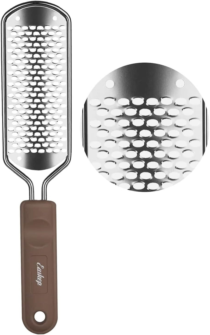 Foot File Foot Scrubber Pedicure - Callus Remover for Feet  Professional Grater Rasp Foot Scraper Corns Callous Removers Cracked Dead Skin Remover for Dry and Wet Feet (Golden)