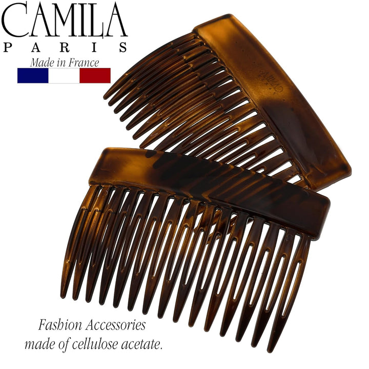Paris CP2942 French Hair Side Comb, Small Tortoise Shell, French Twist Hair Combs Decorative, Strong Hold Hair Clips for Women Bun Chignon Up-Do Styling Girls Hair Accessories, Made in France