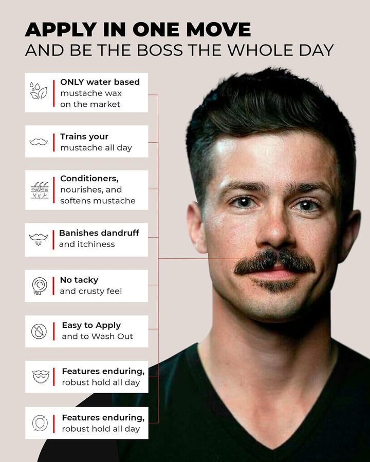 Mudstache Unscented Mustache Wax for Men (1 Oz) – Strong 24-Hour Hold, Non-Tacky & Easy to Apply for Taming & Styling