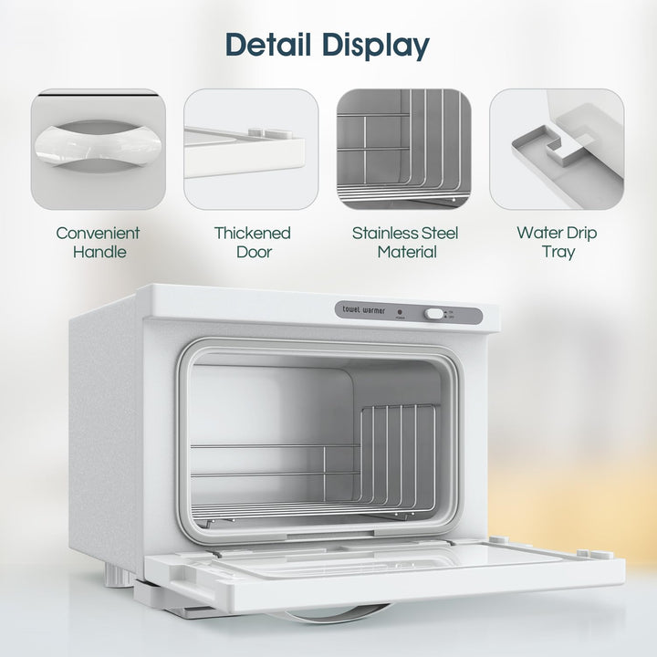 Towel Warmer Cabinet, 8L Hot Spa Small Towel Warmer Heating Use for Facial Spa, Hair Beauty, Salon Equipment and Home - White