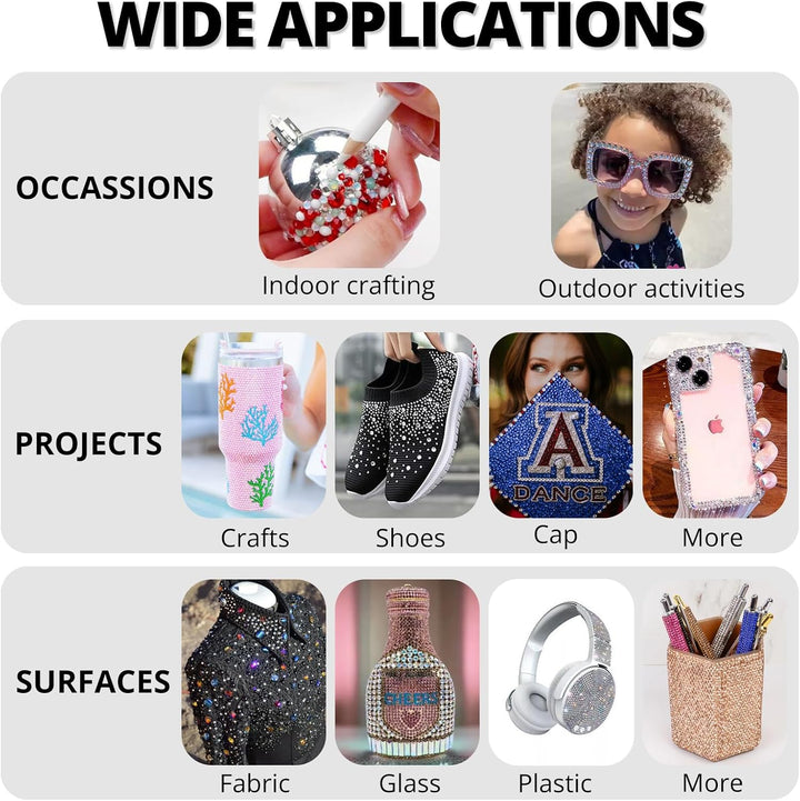 30000Pcs Resin Jelly Rhinestones for Crafting Bedazzling, Multicolor 3Mm Flatback Gems for Crafts Clothing Clothes Tumblers Shoes Nails, Flat Back Mixed Color Bulk Bedazzler Kit Jewels with B7000 Glue