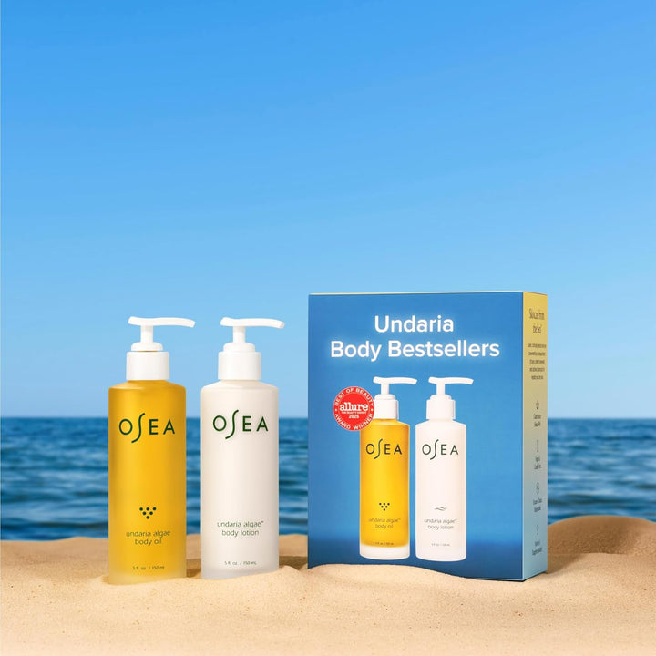 Undaria Body Bestsellers Full Size Set – Includes Undaria Algae™ Body Oil 5Oz & Undaria Algae™ Body Lotion 5Oz – Hydrating & Firming Body Care – Perfect Holiday Gift Set
