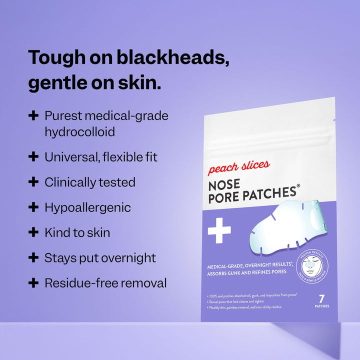 | Nose Pore Patches | Medical-Grade Hydrocolloid | Targets Pores & Pimples | Absorbs Oil Overnight | Vegan | Cruelty-Free | Facial Skin Care Products | 7 Ct