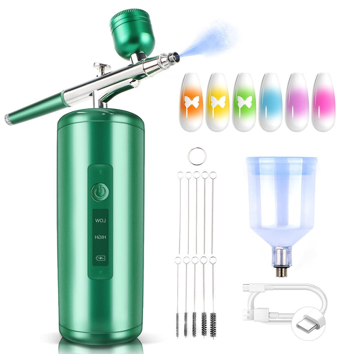 25 PSI Airbrush for Nails: Rechargeable Nail Airbrush Machine 3 High-Pressure Modes Cordless Airbrush Kit with Compressor 0.3 Mm Nano Nozzle Airbrush Paint Airbrush Makeup for Nails Art