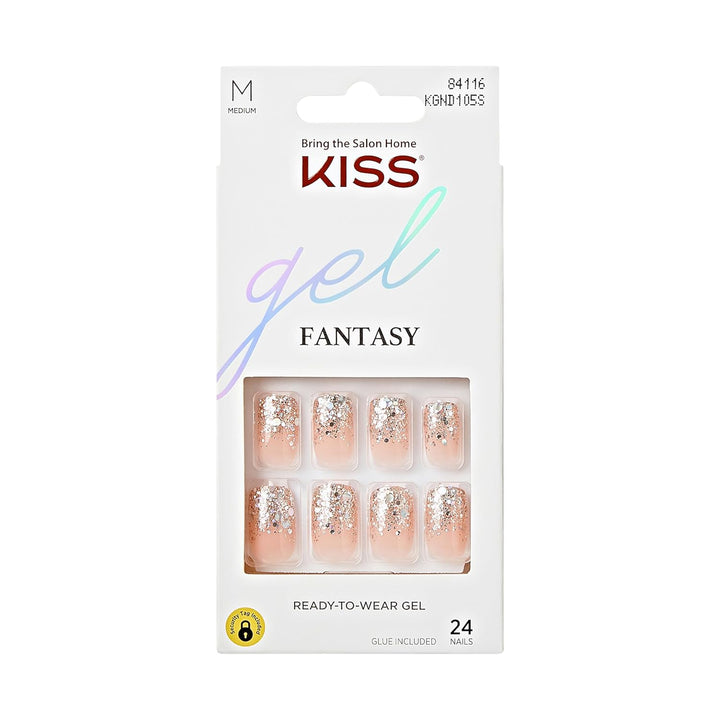 Gel Fantasy Press on Nails, Nail Glue Included, 'Aim High', Black, Short Size, Squoval Shape, Includes 28 Nails, 2G Glue, 1 Manicure Stick, 1 Mini File, 1 Adhesive Tab