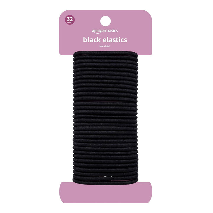 Pony Tail Hair Ties - Bright 4 MM Elastics for All Types, 32 Count
