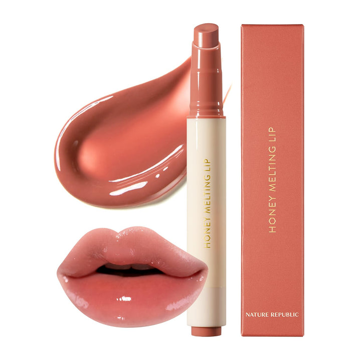 HONEY MELTING LIP GLITTER & PLUMPING (16 MIDNIGHT SPARKLE) SOFT LIP STICK Moisturizing Gloss, Volumizing Formula, Color Changing Sheer Tint, Shine Glimmer Finish, Korean Make Up