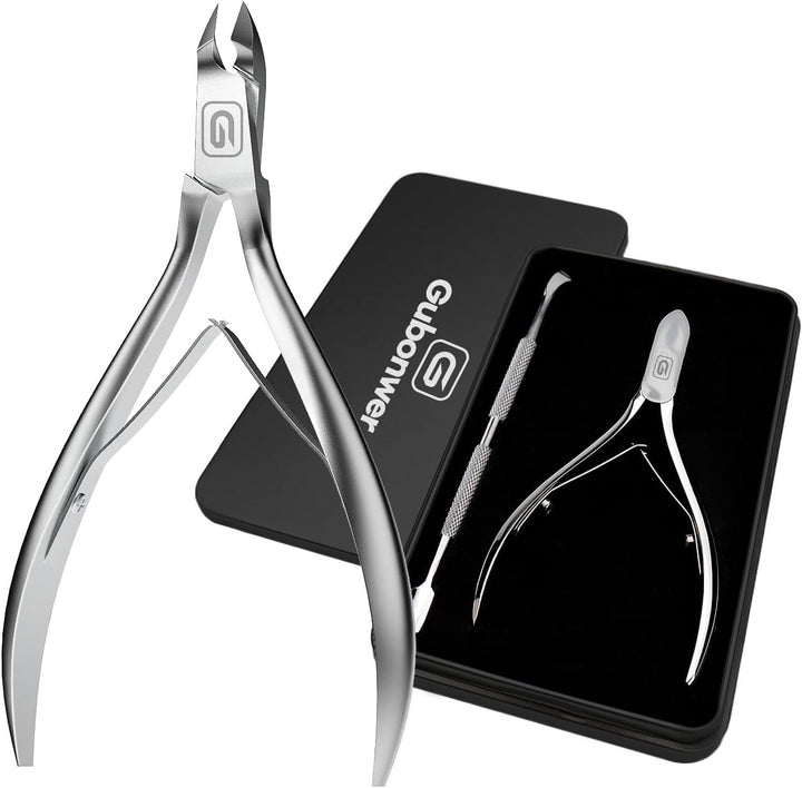 Cuticle Trimmer 3/4 Jaw Extremely Sharp Cuticle Nippers Scissors Stainless Steel Clippers Cutter Remover Pedicure Manicure Nail Tool, Cuticle Pusher, Nail Cuticle Trimmer Professional Cuticle Cutter
