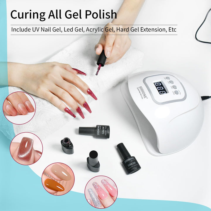 U V LED Nail Lamp, Nail Dryer for Gel Polish, Led Light with Automatic Sensor & 4 Timers