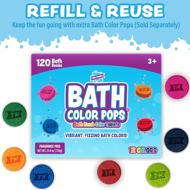 ® Bath Color Brush™ Kids Bath Bomb Set | Nontoxic & Fragrance-Free | Use Brush to Paint Water with Vibrant, Fizzing Colors | Fun Bathbombs for Kids Bath | Creative Bathtub Toys for Toddlers