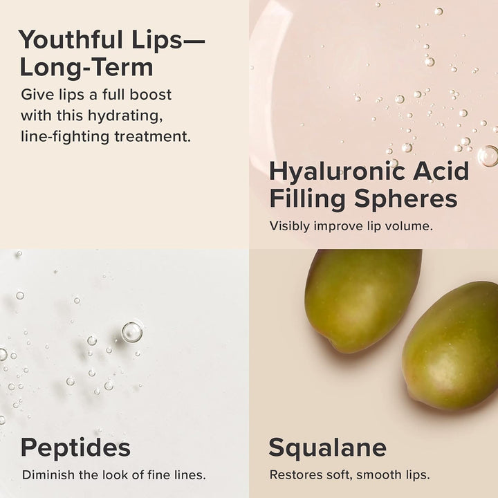 BOOST Hyaluronic Acid + Peptide Lip Booster, Hydrating Treatment for Lip Volume, Loss of Firmness & Fine Lines, with Squalane, Fragrance-Free, 0.33 Fluid Ounces