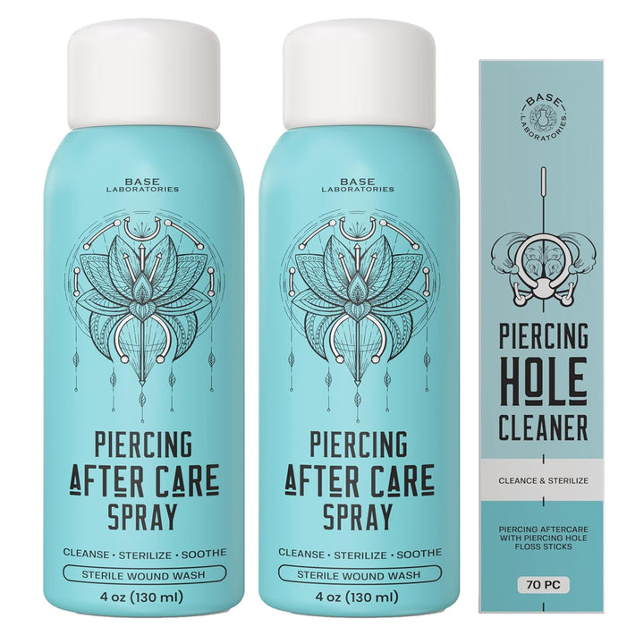 Piercing Aftercare Spray 4Oz | Saline Spray for Piercings | Ear Piercing Cleaner Spray | Saline Solution for Piercings | Piercing & Keloid Bump Removal for Ears, Belly Nose Piercings