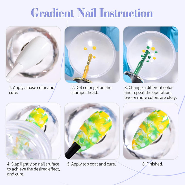 French Tip Nail Stamp, 6PCS Art Stamper with Scrapers, Silicone Stamping Long & Short Jelly Stamper Kit for French Manicure Home DIY Art Salon