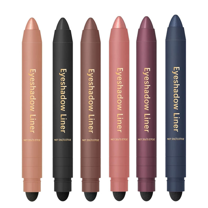 Shadow Liner Duo Plum: 2-In-1 Waterproof Eyeliner & Eyeshadow Stick, Smooth & Easy to Apply for Smoky or Natural Looks 6 Colors (2PCS-D)