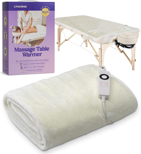 Massage Table Warmer Heating Pad - 6 Temperature Settings - 71" X 31.5” - Soft Flannel Fleece Spa Bed Warmer - Electric Massage Table Heating Pad - 2 Year Replacement Guarantee